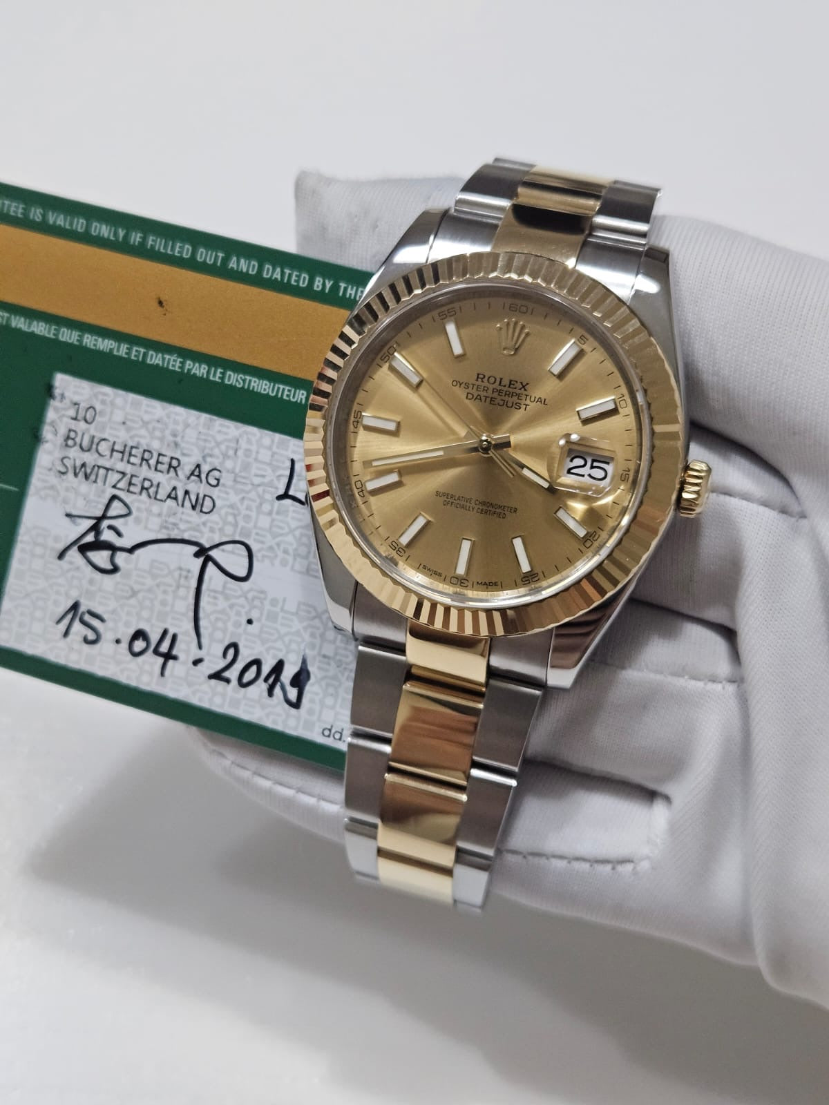 [Watch & Card] Rolex 18ct Half-Gold Men Size Datejust, 41mm