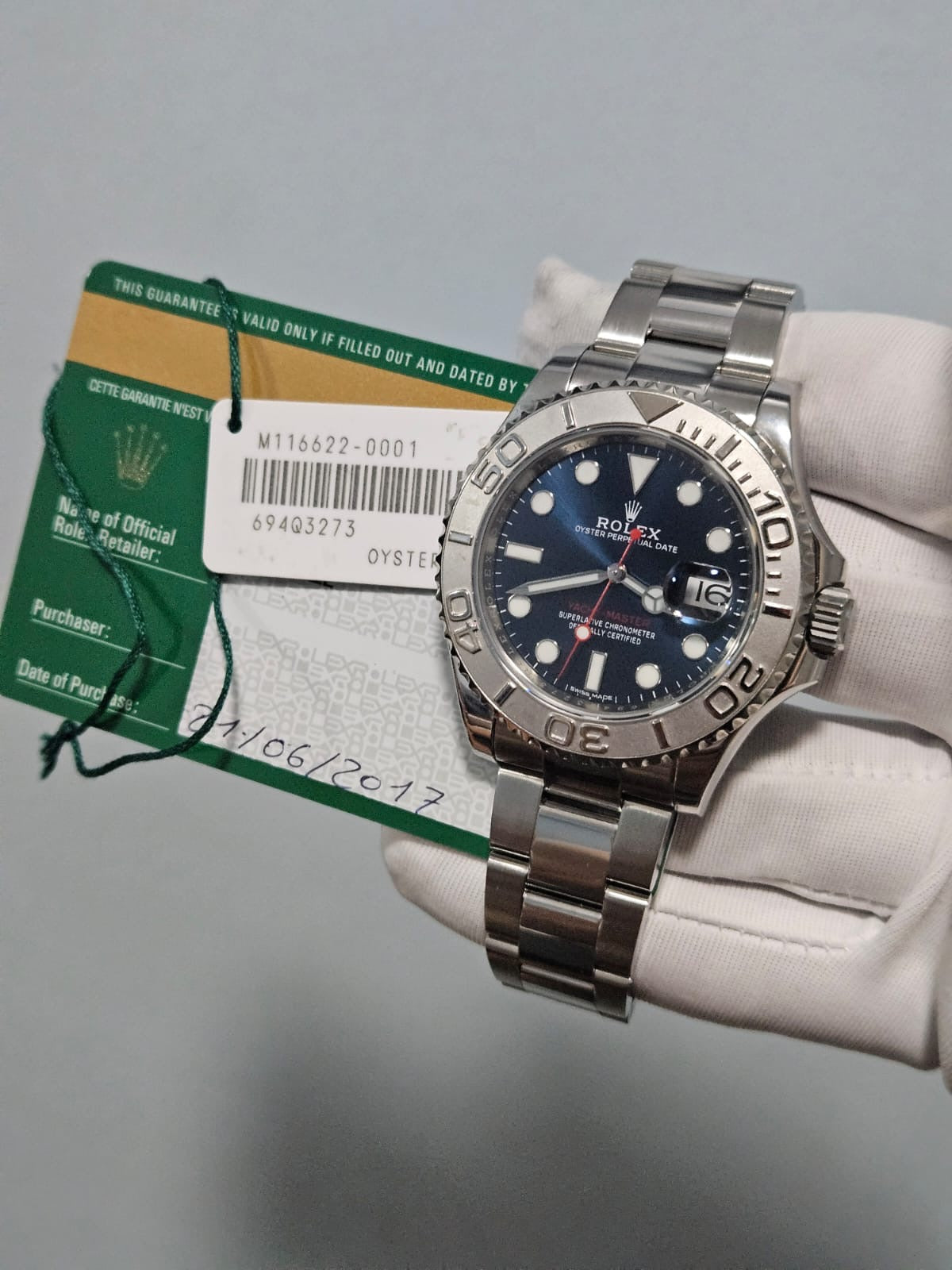 [Watch & Card] Rolex Platinum and Steel Yachtmaster 40mm