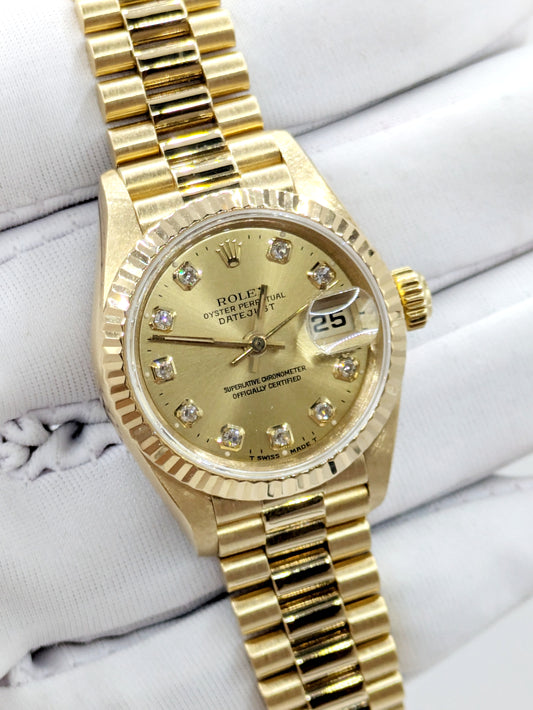 [Watch Only] 18ct Full Yellow Gold Rolex Presidential Datejust, 26mm