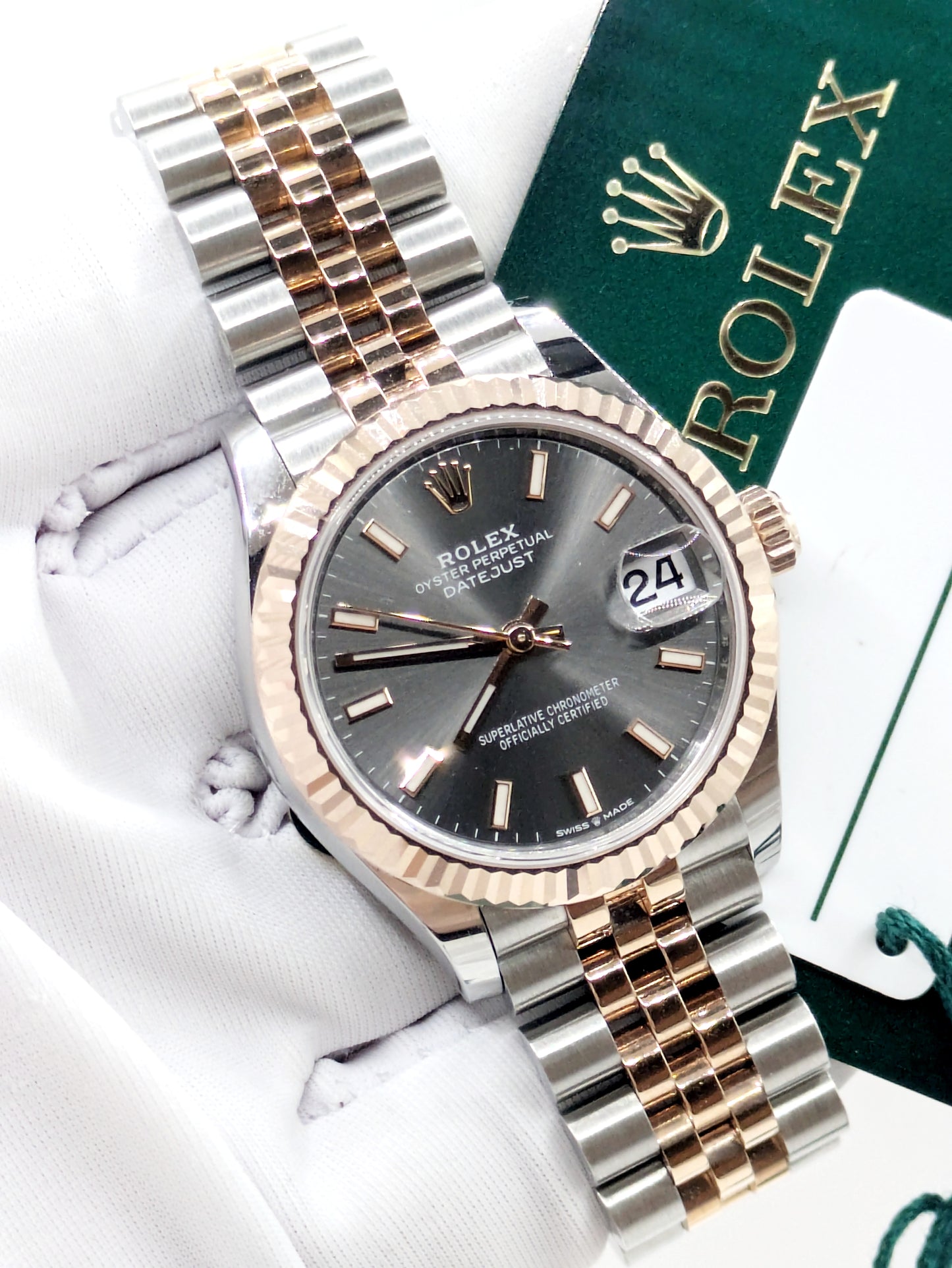 [NOS Watch & Cert] Rolex Midsize Everose Gold Datejust, 31mm