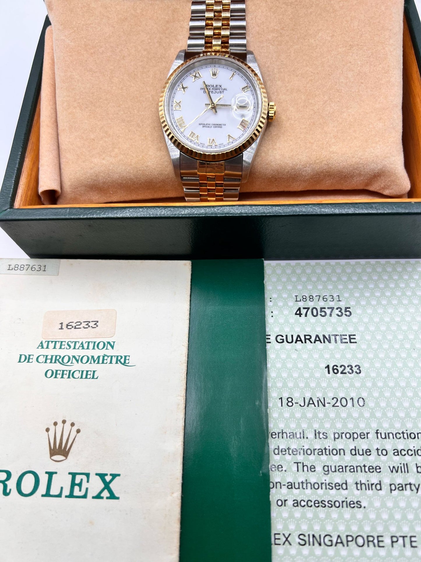 [Full Set] Rolex Half-Gold Datejust, 36mm